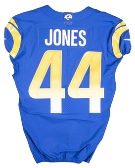 2021 Jamir Jones Game Used Los Angeles Rams Blue Jersey (Rams COA)